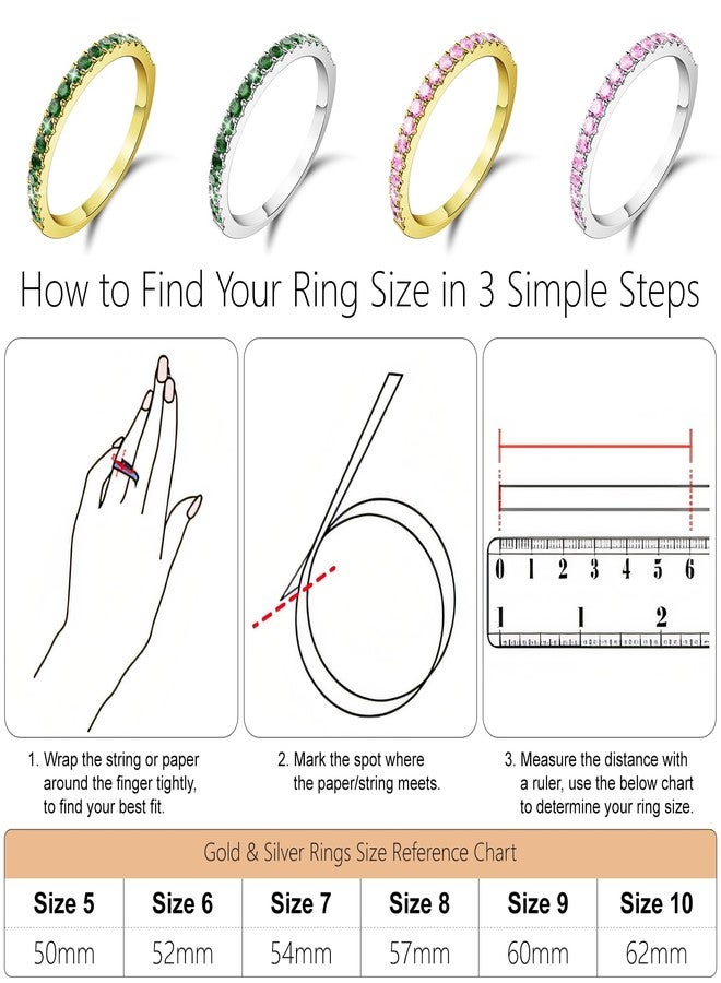 Hexasider 14K Gold Plated Ring Stack for Oura Ring Gen 4/4 Ceramic/Gen 3, Cubic Zirconia Simulated Diamond Oura Stackable Rings for Women - Image 3